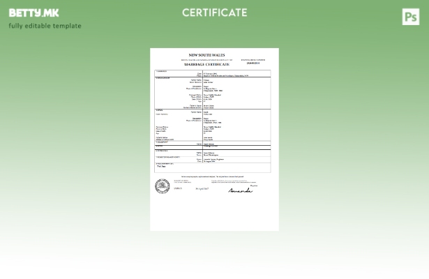 Модерен стил Шаблон за Австралија за брак во Австралија Нов Јужен Велс во шаблон